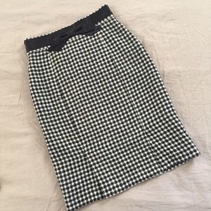 Black & White Pencil Skirt Tweed